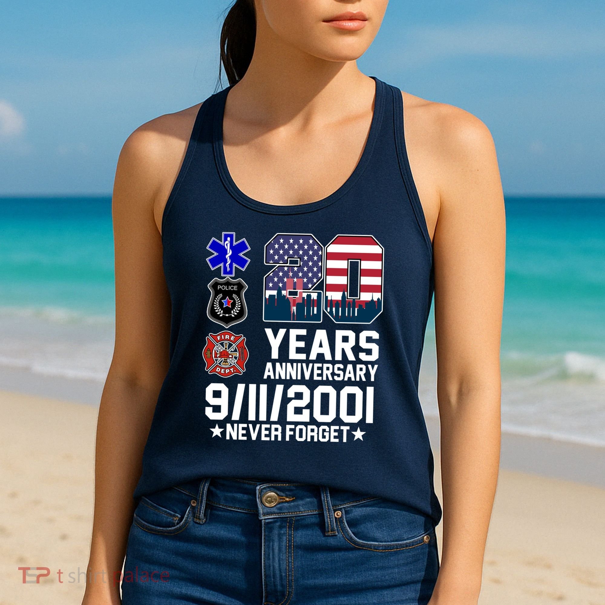 20th Anniversary 9/11/2001 Never Forget 911 Women's Tank Top