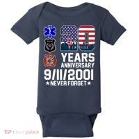 20th Anniversary 9/11/2001 Never Forget 911 Baby Bodysuit thumb 0