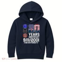 20th Anniversary 9/11/2001 Never Forget 911 Kids Hoodie thumb 0