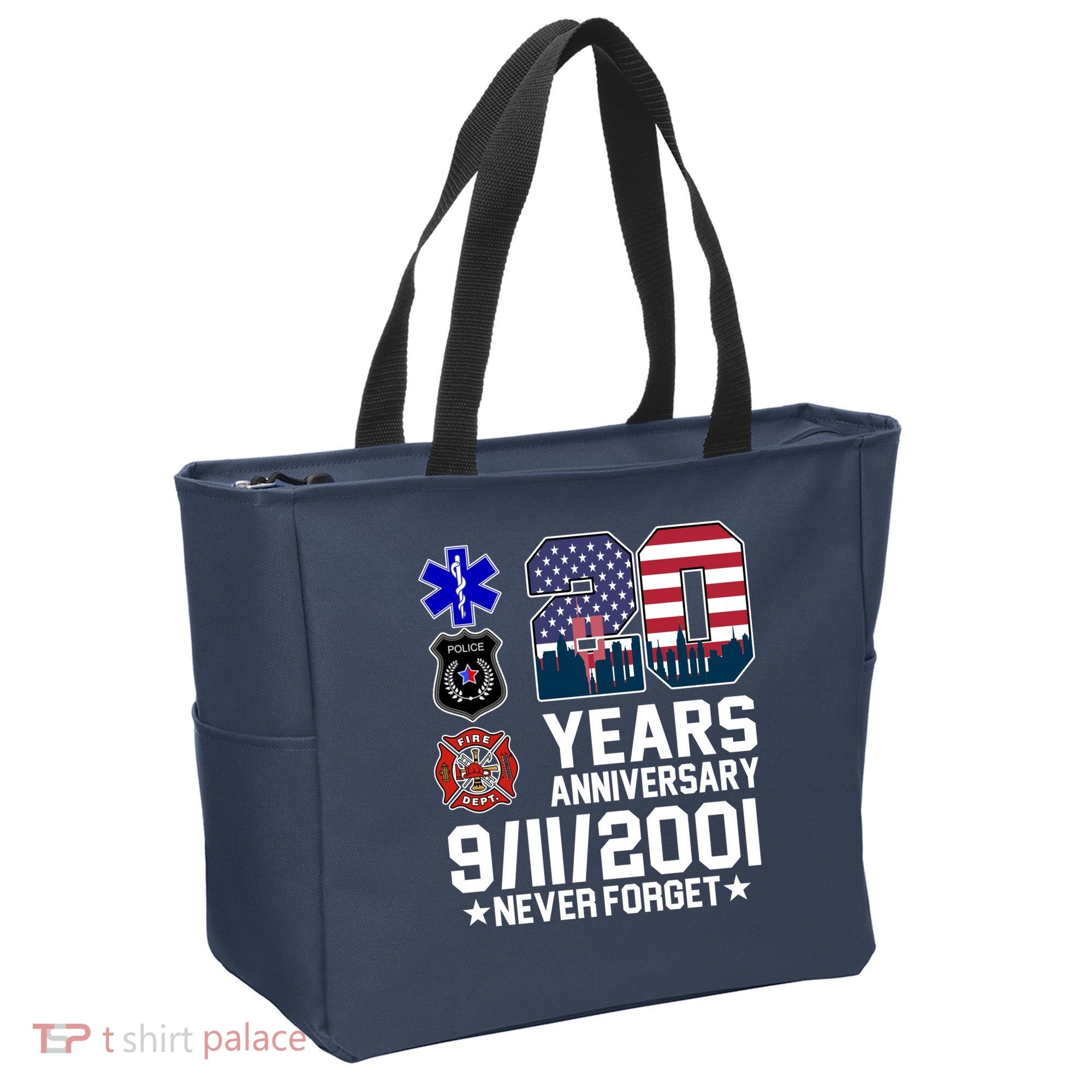 20th Anniversary 9/11/2001 Never Forget 911 Tote Bag
