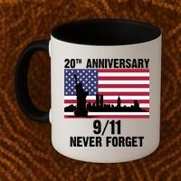 20th Anniversary 9/11 Tribute Never Forget US Flag New York Coffee Mug thumb 2