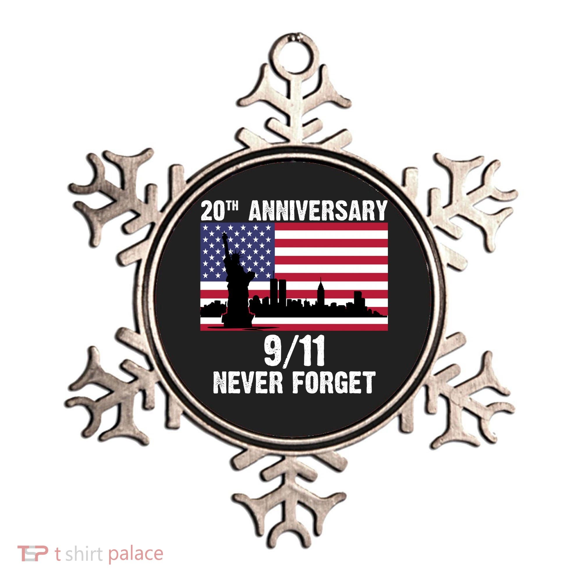20th Anniversary 9/11 Tribute Never Forget US Flag New York Ornament