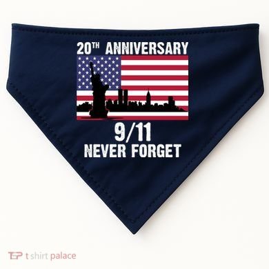 20th Anniversary 9/11 Tribute Never Forget US Flag New York USA-Made Doggie Bandana