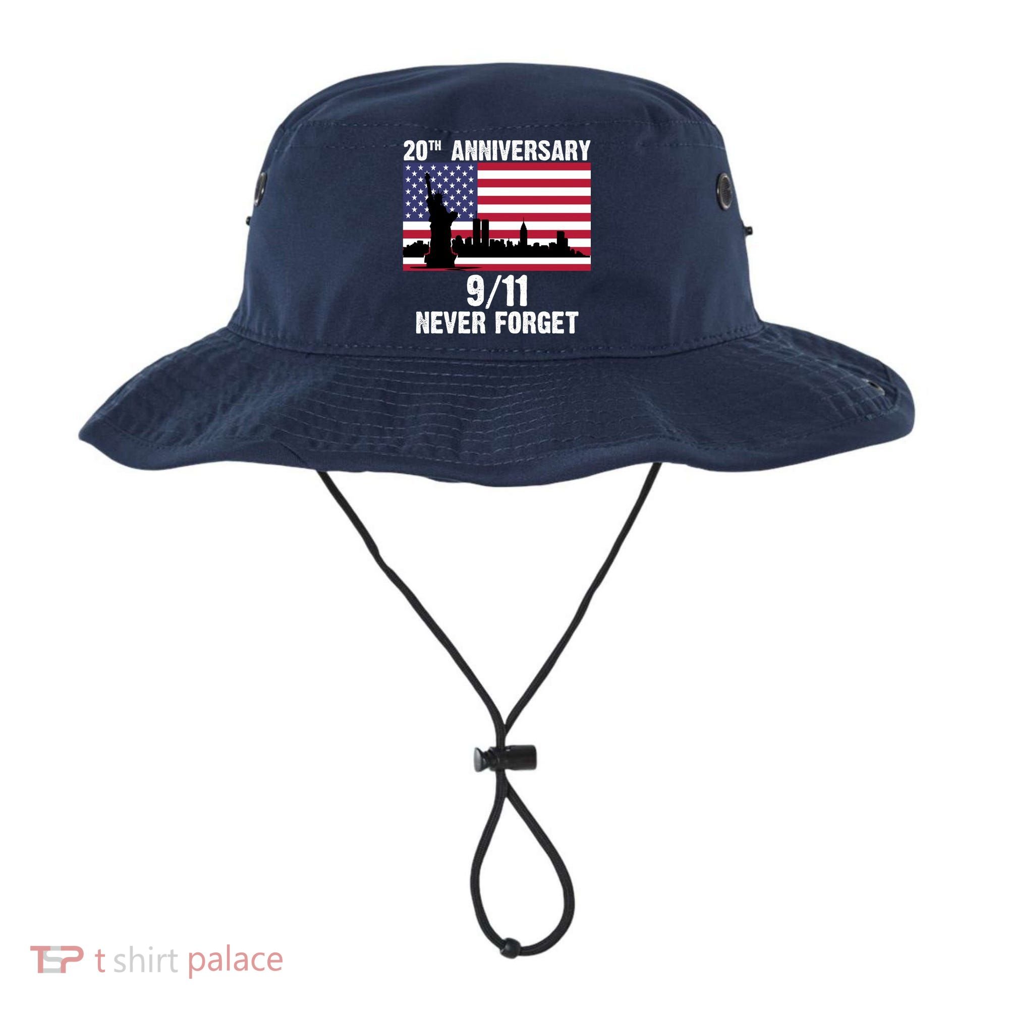 20th Anniversary 9/11 Tribute Never Forget US Flag New York Bucket Hat