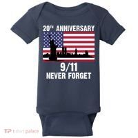 20th Anniversary 9/11 Tribute Never Forget US Flag New York Baby Bodysuit thumb 0