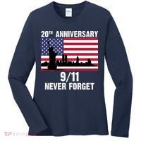 20th Anniversary 9/11 Tribute Never Forget US Flag New York Women's Long Sleeve Shirt thumb 0