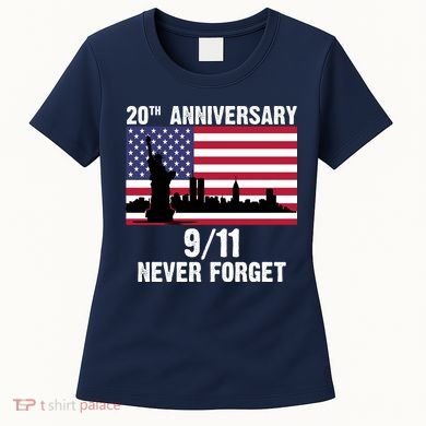 20th Anniversary 9/11 Tribute Never Forget US Flag New York Women's T-Shirt