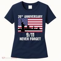 20th Anniversary 9/11 Tribute Never Forget US Flag New York Women's T-Shirt thumb 0