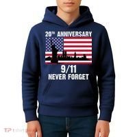 20th Anniversary 9/11 Tribute Never Forget US Flag New York Kids Hoodie thumb 4