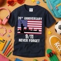 20th Anniversary 9/11 Tribute Never Forget US Flag New York Kids T-Shirt thumb 3