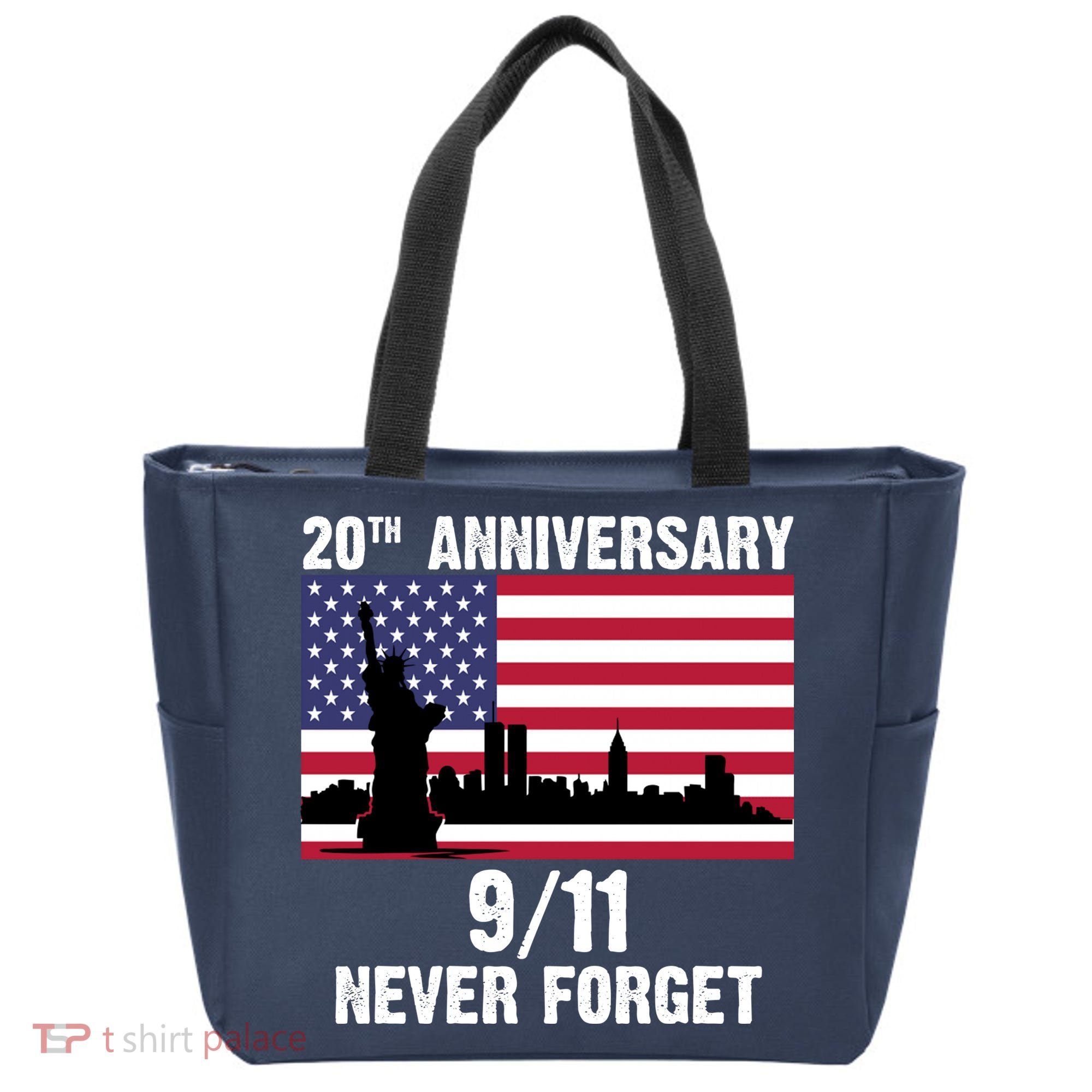 20th Anniversary 9/11 Tribute Never Forget US Flag New York Tote Bag