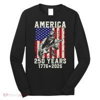 250th Anniversary Abraham Lincoln Guitar 250 Years Birthday Long Sleeve Shirt thumb 0