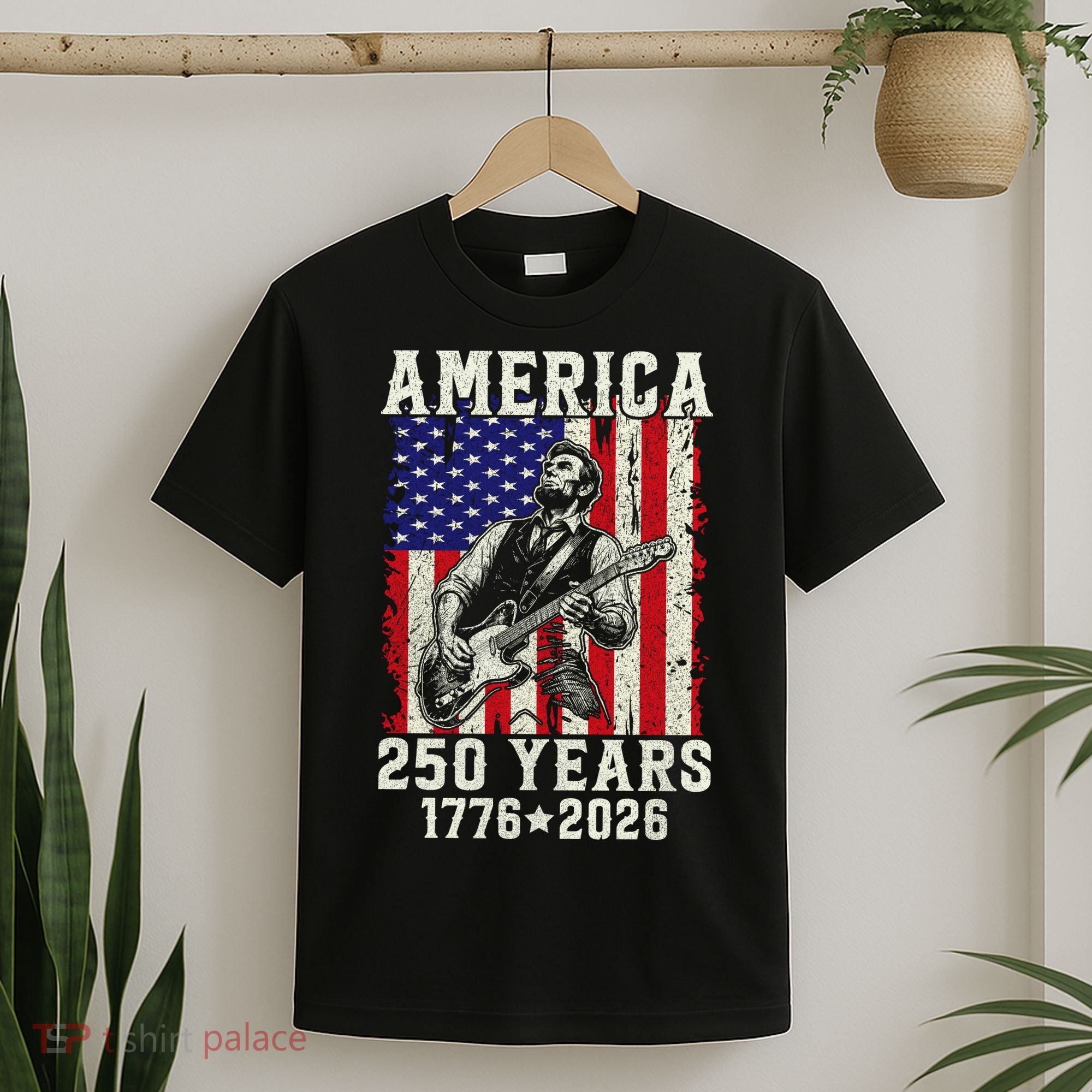250th Anniversary Abraham Lincoln Guitar 250 Years Birthday T-Shirt
