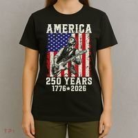 250th Anniversary Abraham Lincoln Guitar 250 Years Birthday T-Shirt thumb 4