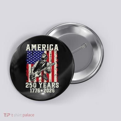250th Anniversary Abraham Lincoln Guitar 250 Years Birthday Button