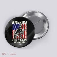 250th Anniversary Abraham Lincoln Guitar 250 Years Birthday Button thumb 0