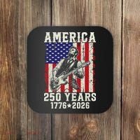 250th Anniversary Abraham Lincoln Guitar 250 Years Birthday Coaster thumb 0