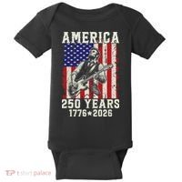 250th Anniversary Abraham Lincoln Guitar 250 Years Birthday Baby Bodysuit thumb 0