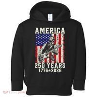 250th Anniversary Abraham Lincoln Guitar 250 Years Birthday Toddler Hoodie thumb 0