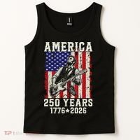 250th Anniversary Abraham Lincoln Guitar 250 Years Birthday Tank Top thumb 2