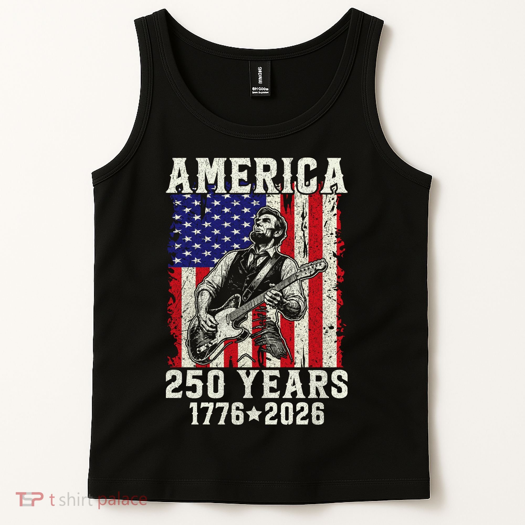250th Anniversary Abraham Lincoln Guitar 250 Years Birthday Tank Top