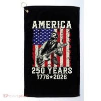 250th Anniversary Abraham Lincoln Guitar 250 Years Birthday Golf Towel thumb 0