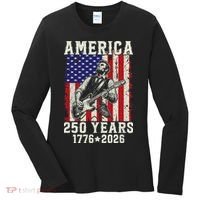 250th Anniversary Abraham Lincoln Guitar 250 Years Birthday Women's Long Sleeve Shirt thumb 0