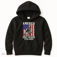 250th Anniversary Abraham Lincoln Guitar 250 Years Birthday Kids Hoodie thumb 0