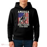 250th Anniversary Abraham Lincoln Guitar 250 Years Birthday Kids Hoodie thumb 4