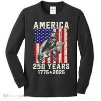 250th Anniversary Abraham Lincoln Guitar 250 Years Birthday Kids Long Sleeve Shirt thumb 0