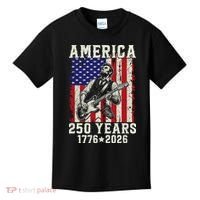 250th Anniversary Abraham Lincoln Guitar 250 Years Birthday Kids T-Shirt thumb 0