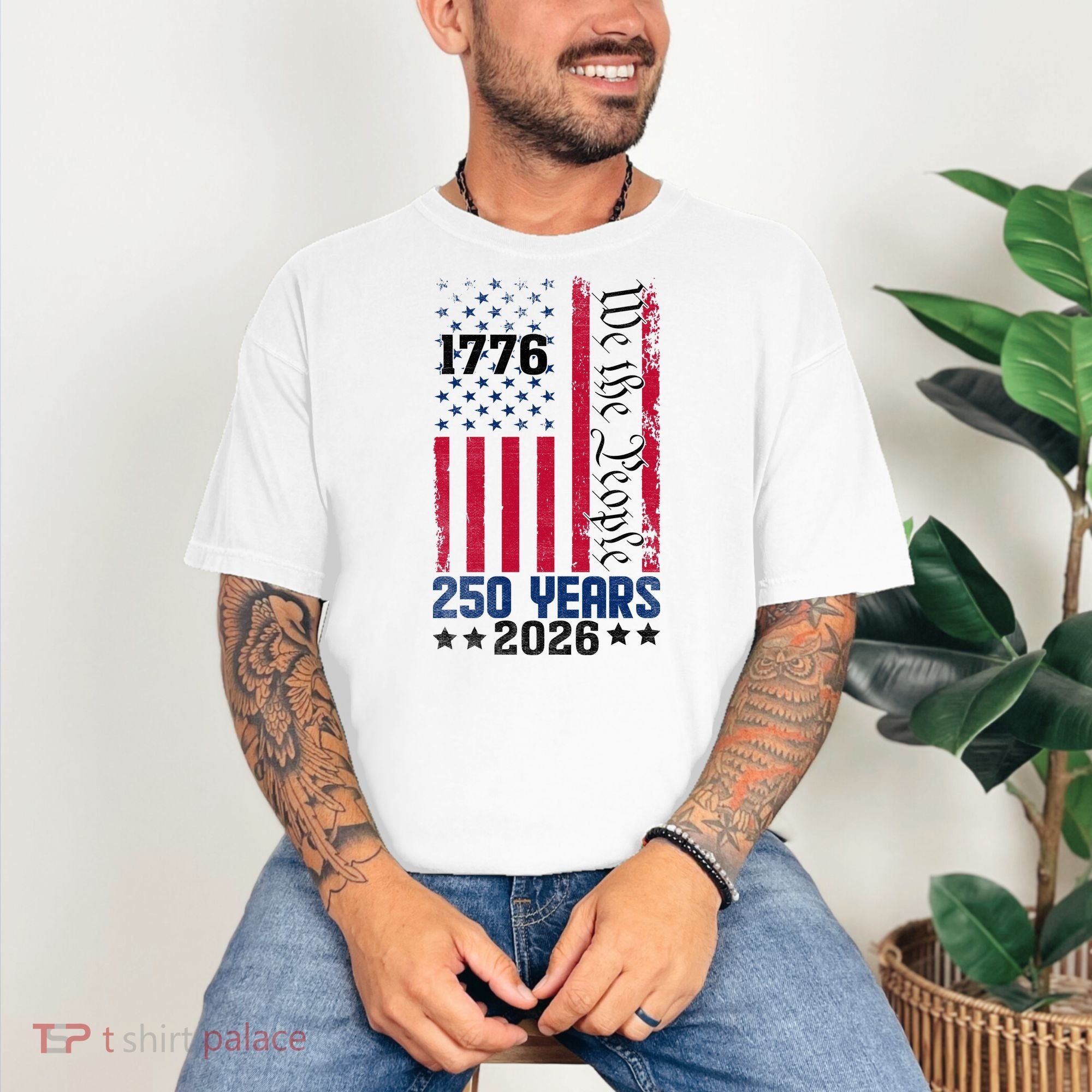 250th Anniversary American Flag 250 Years Birthday Comfort Colors T-Shirt