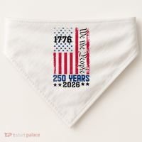 250th Anniversary American Flag 250 Years Birthday USA-Made Doggie Bandana thumb 0