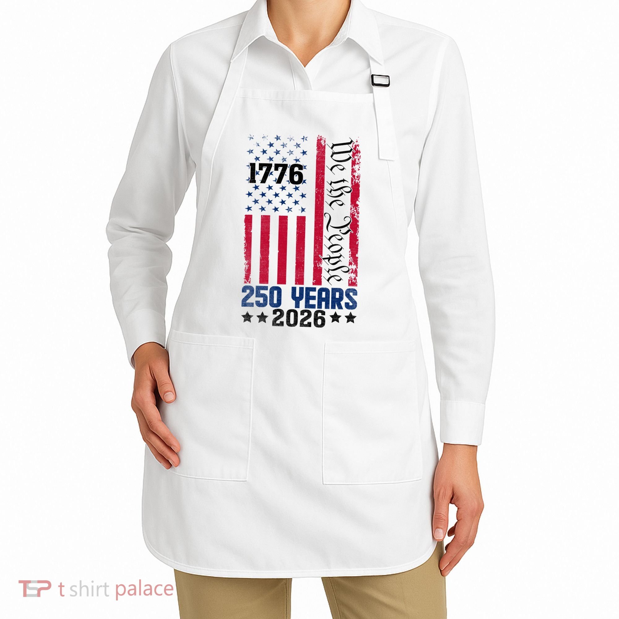250th Anniversary American Flag 250 Years Birthday Apron