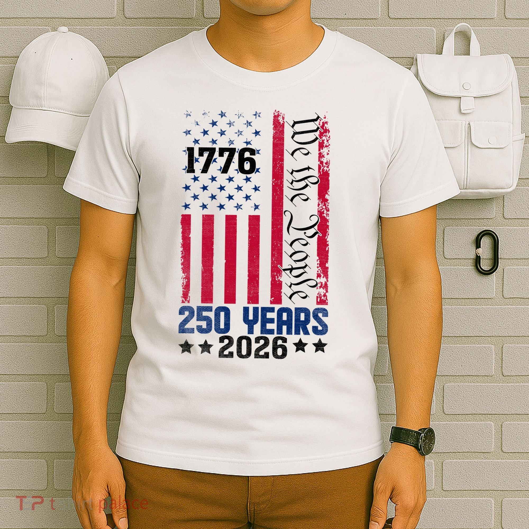 250th Anniversary American Flag 250 Years Birthday T-Shirt