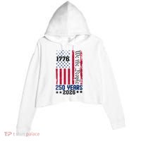 250th Anniversary American Flag 250 Years Birthday Crop Fleece Hoodie thumb 0