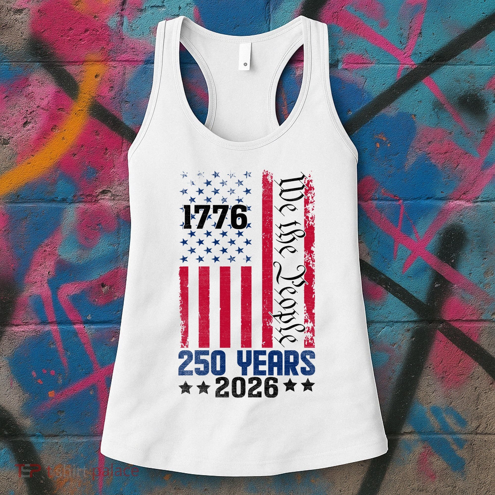 250th Anniversary American Flag 250 Years Birthday Women's Tank Top