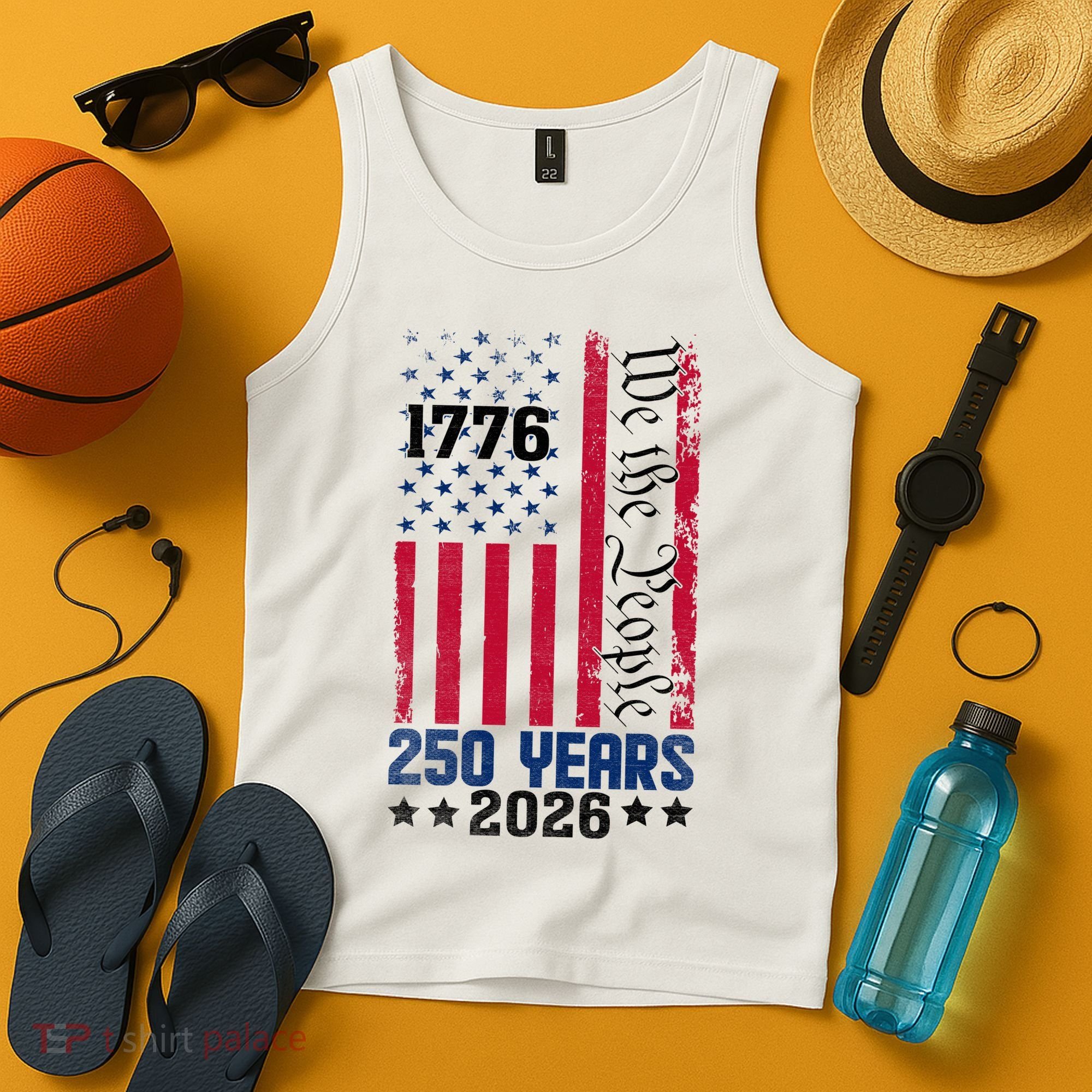 250th Anniversary American Flag 250 Years Birthday Tank Top