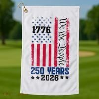250th Anniversary American Flag 250 Years Birthday Golf Towel thumb 1