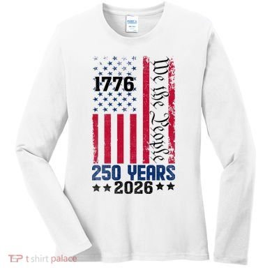 250th Anniversary American Flag 250 Years Birthday Women's Long Sleeve Shirt