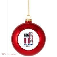 250th Anniversary American Flag 250 Years Birthday Plastic Christmas Ball Ornament thumb 0