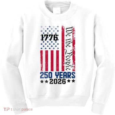 250th Anniversary American Flag 250 Years Birthday Kids Sweatshirt