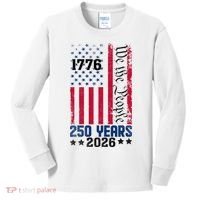 250th Anniversary American Flag 250 Years Birthday Kids Long Sleeve Shirt thumb 0