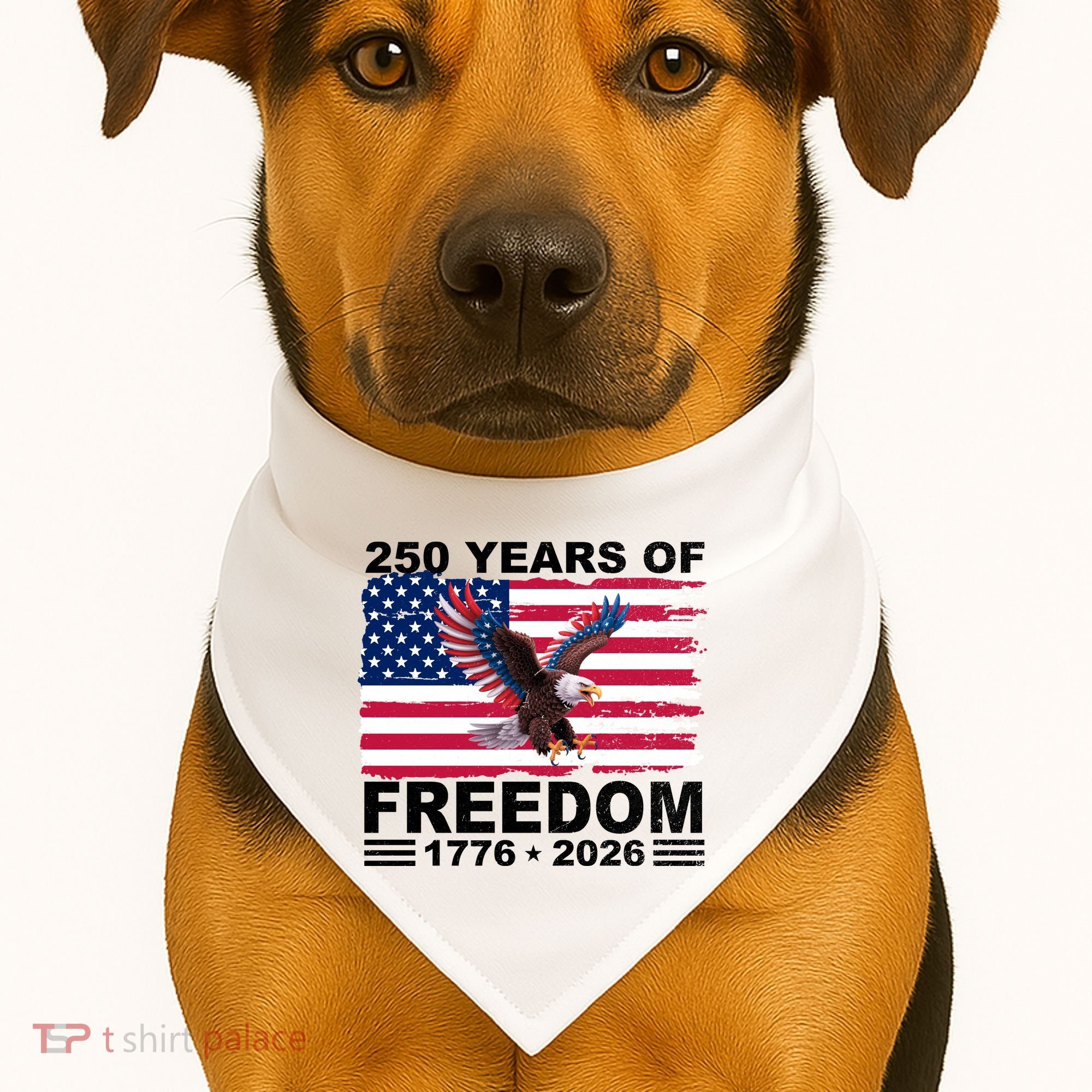 250th American Anniversary Independence 250 Years Of Freedom USA-Made Doggie Bandana