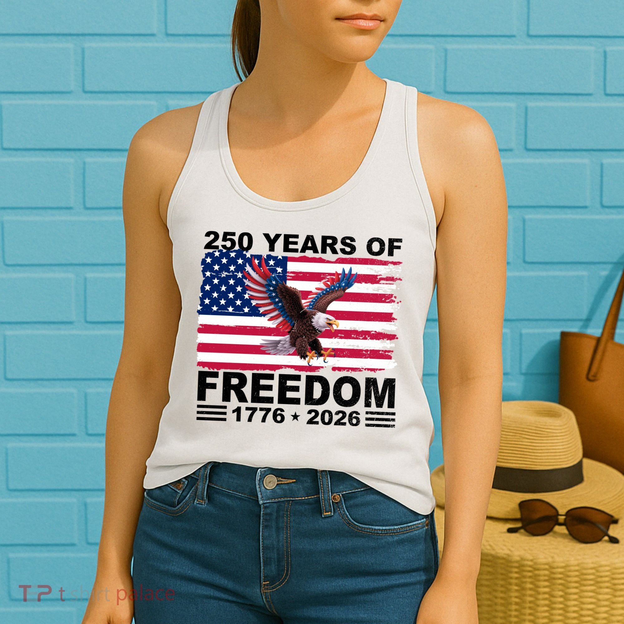 250th American Anniversary Independence 250 Years Of Freedom Women's Tank Top