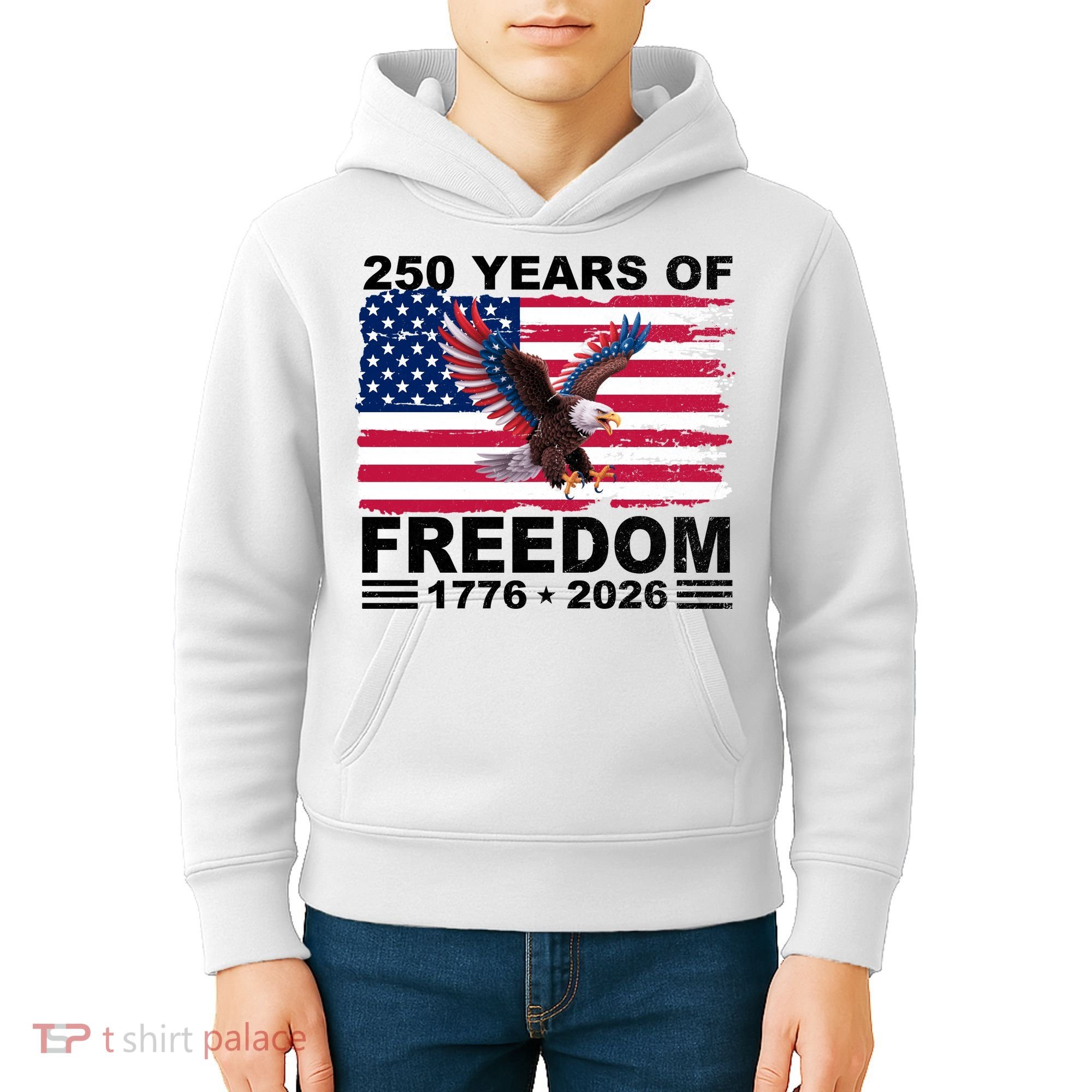 250th American Anniversary Independence 250 Years Of Freedom Kids Hoodie