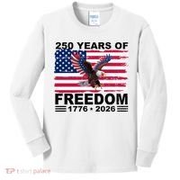 250th American Anniversary Independence 250 Years Of Freedom Kids Long Sleeve Shirt thumb 0