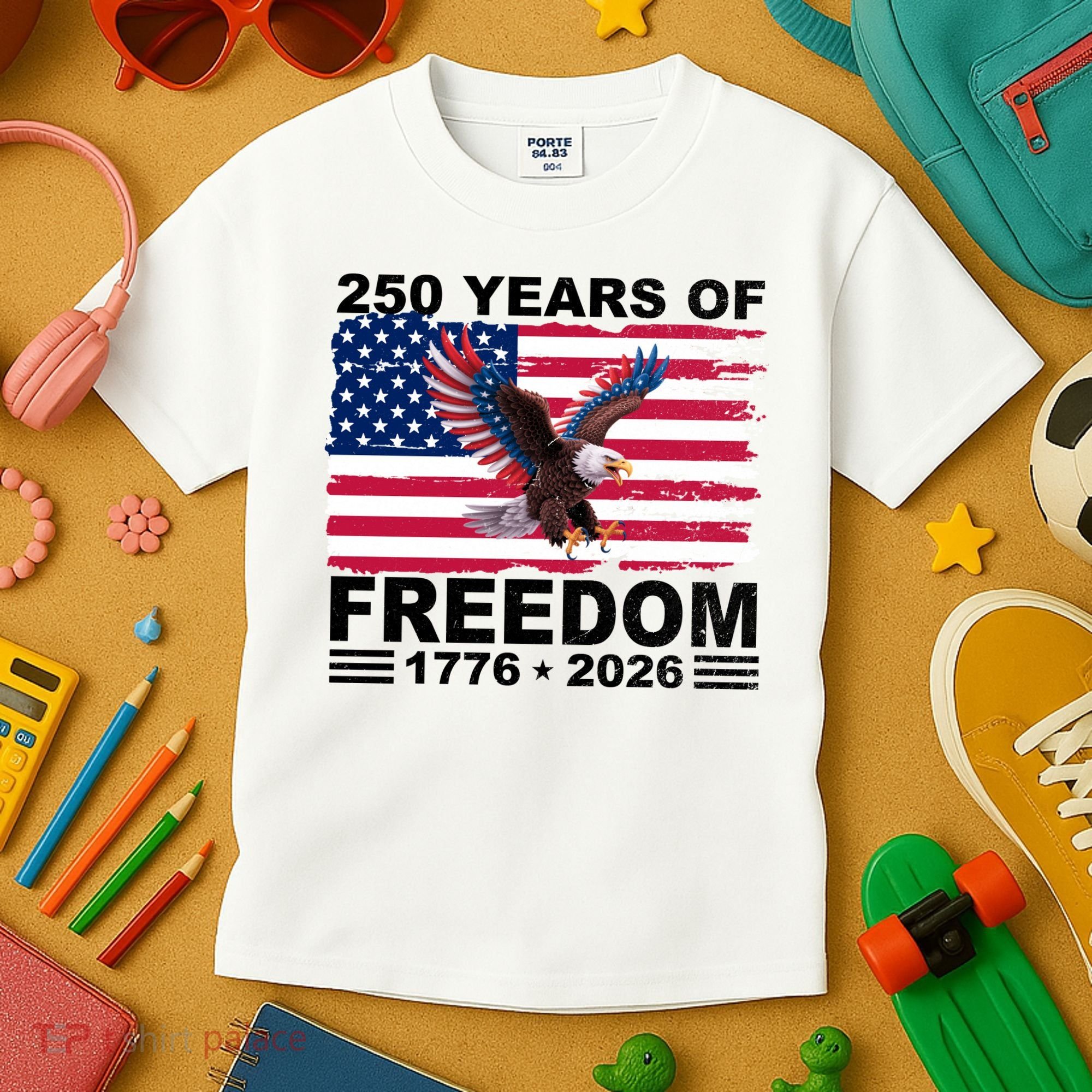 250th American Anniversary Independence 250 Years Of Freedom Kids T-Shirt