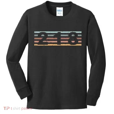 218 Area Code Retro Minnesota Duluth Kids Long Sleeve Shirt