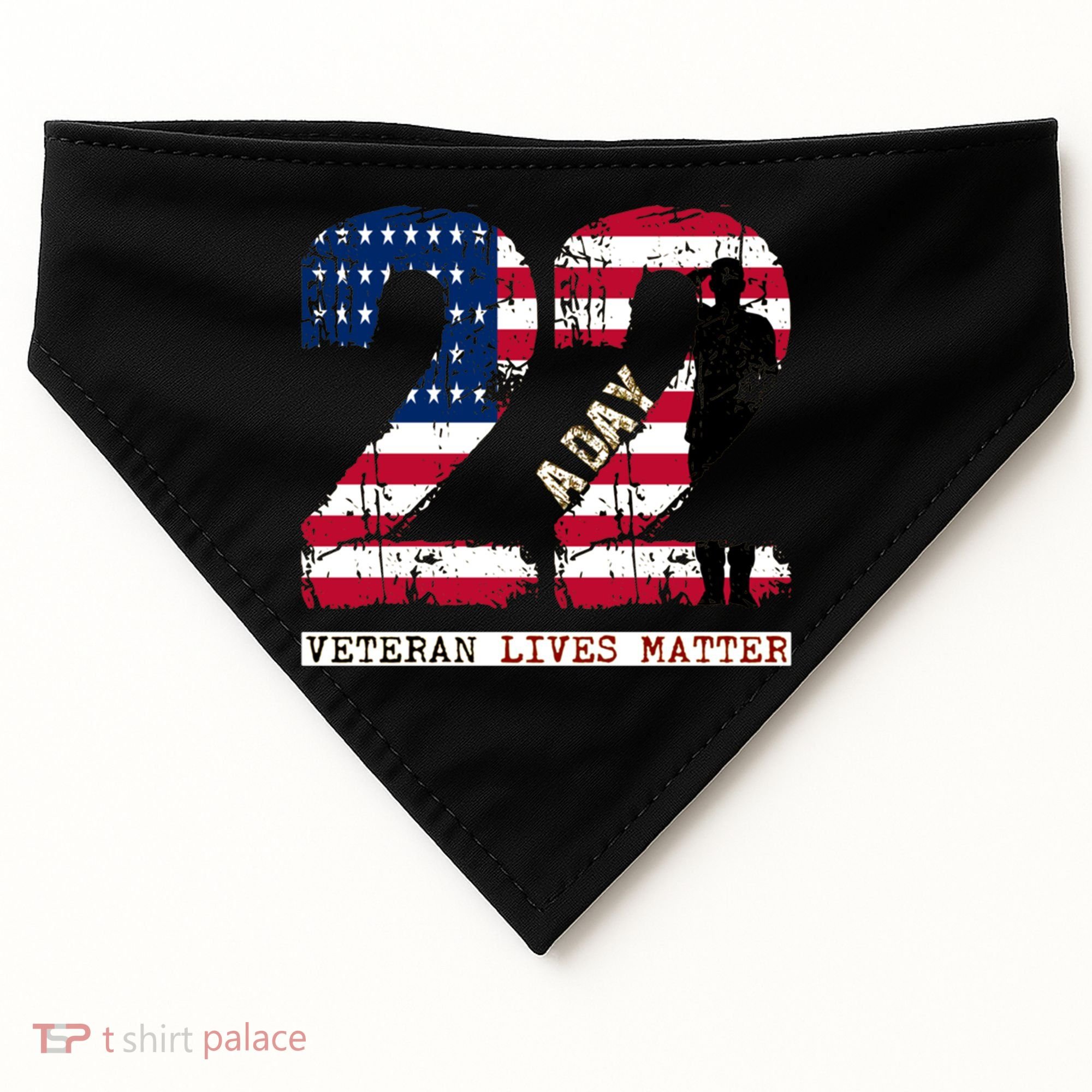 22 A Day Veteran Gift Meaningful Gift 22 A Day Veteran Suicide Gift USA-Made Doggie Bandana